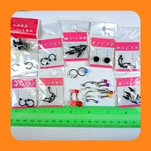 316L Surgical Stainless Steel Body Jewelry Lot Spikes Dice Labrets 20pc+ NEW